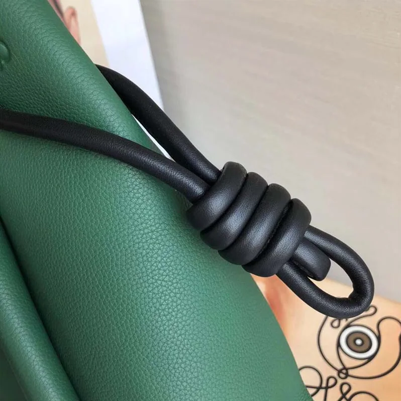 Loewe Flamenco Knot Tote Small Bag Forest Green for Women in Black