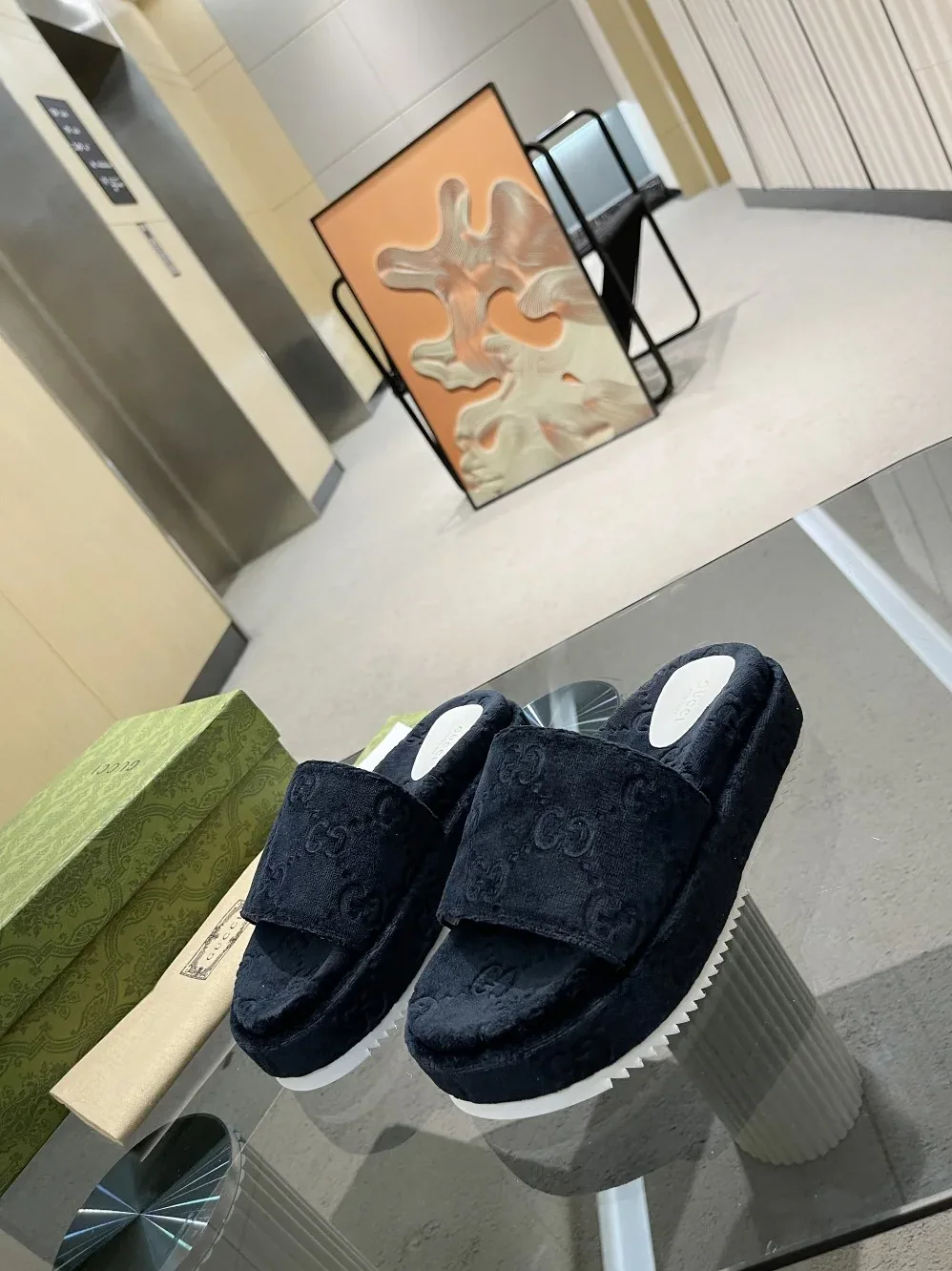 Gucci GG Platform Sandal Black for Women