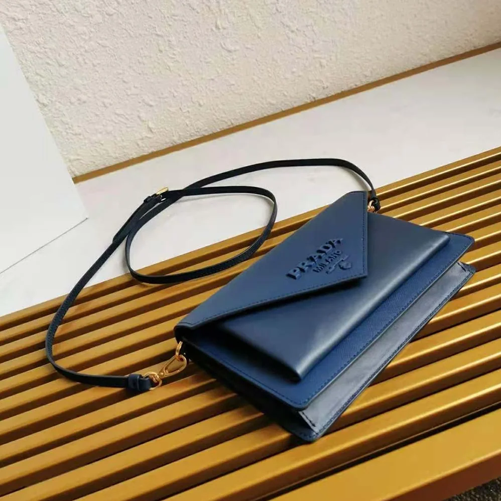 Prada Ladies Saffiano Leather Mini Bag in Navy