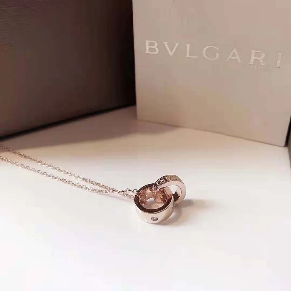 Bvlgari Necklace with 18 KT Rose Gold Chain for Women Bvlgari Necklace with 18 KT Rose Gold Chain for Women