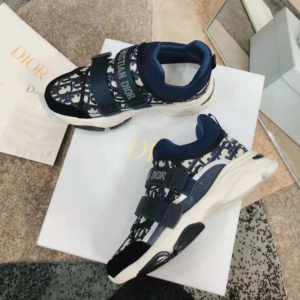 Dior D-Wander Sneaker Deep Blue Dior Oblique Technical Fabric for Women