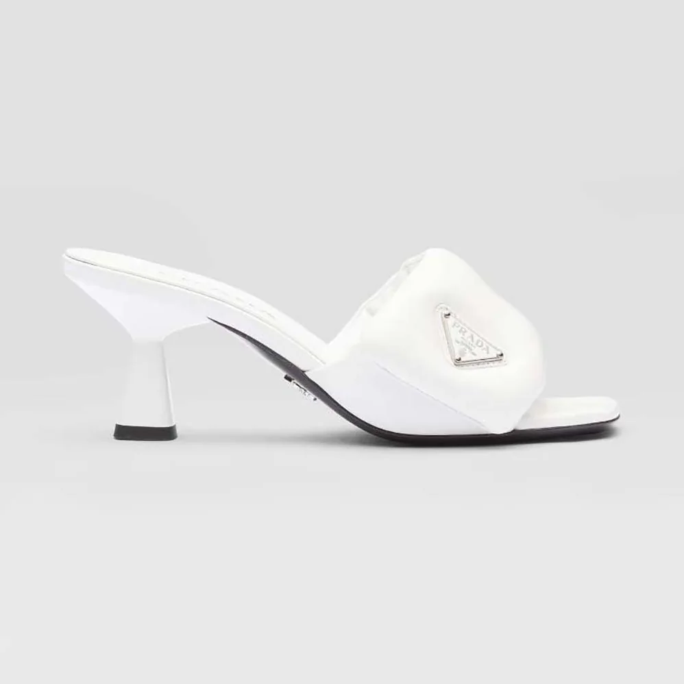 Prada Soft Padded Nappa Sandals for Women in White Prada Soft Padded Nappa Sandals for Women in White