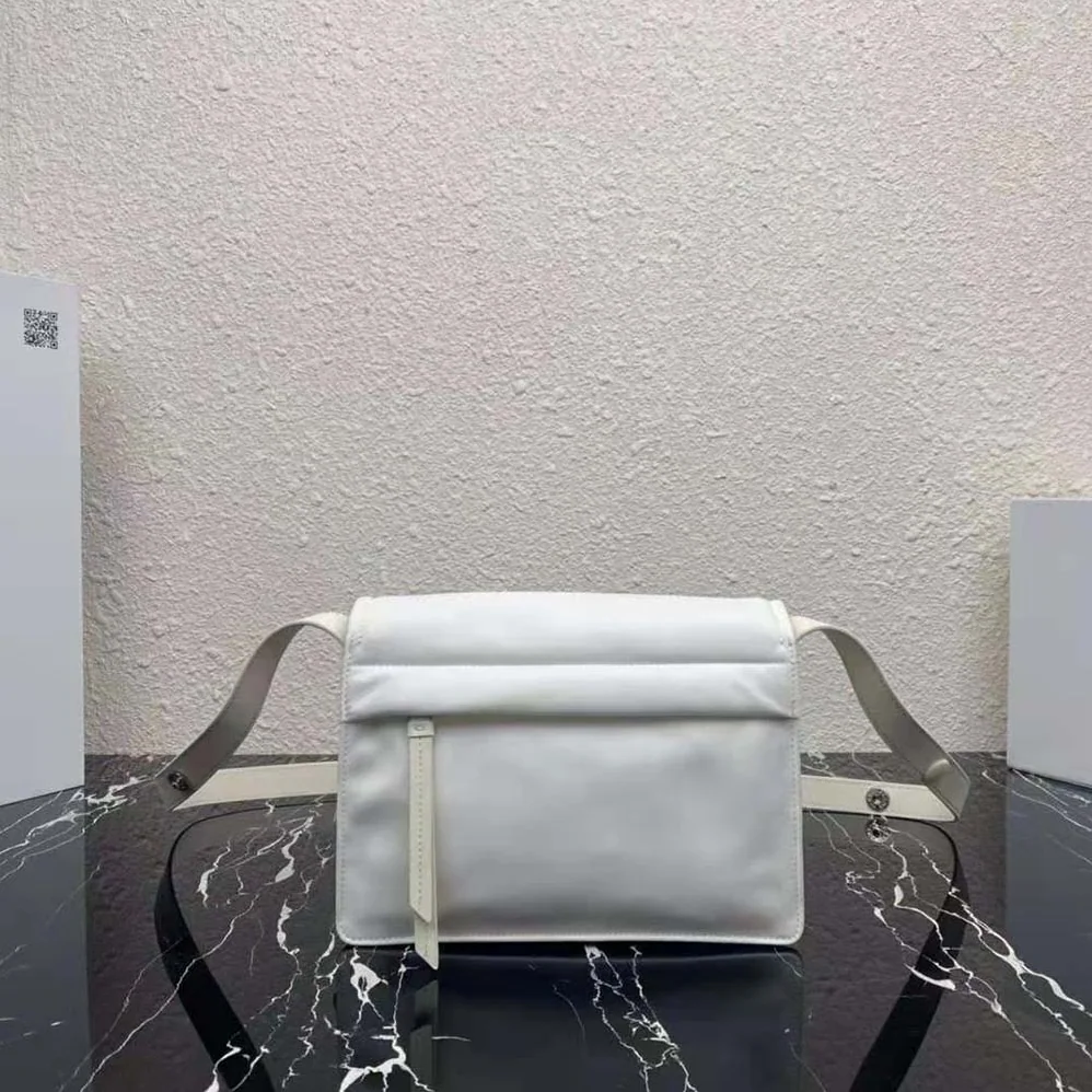 Prada Small Padded Re-Nylon Shoulder Bag for Women in White Prada Small Padded Re-Nylon Shoulder Bag for Women in White