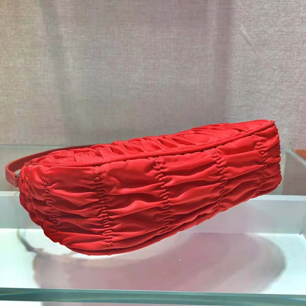 Prada Nylon and Saffiano Leather Mini Bag for Women in Red