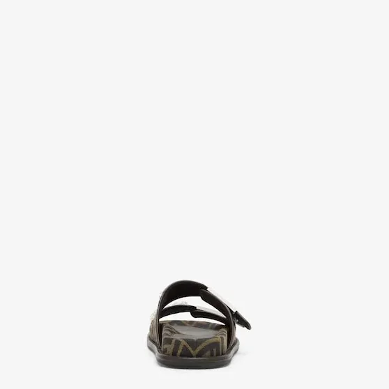 Fendi Feel Fabric Slides Brown 8X8326AQ65F1MYE