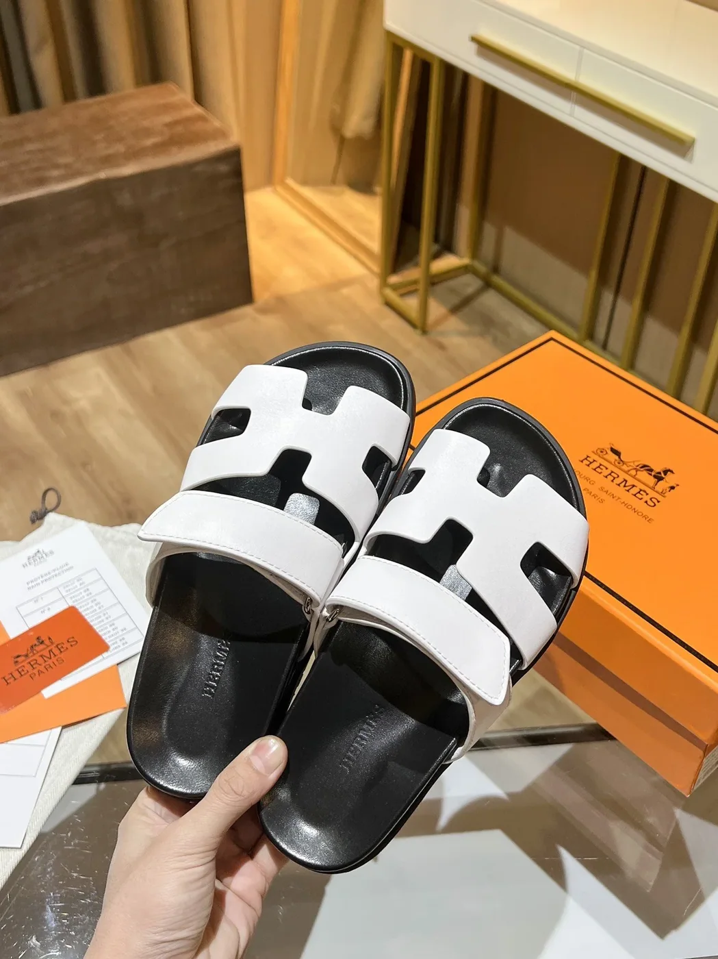 Hermes Chypre Sandal Black/White , Shoes for Women Hermes Chypre Sandal Black/White , Shoes for Women
