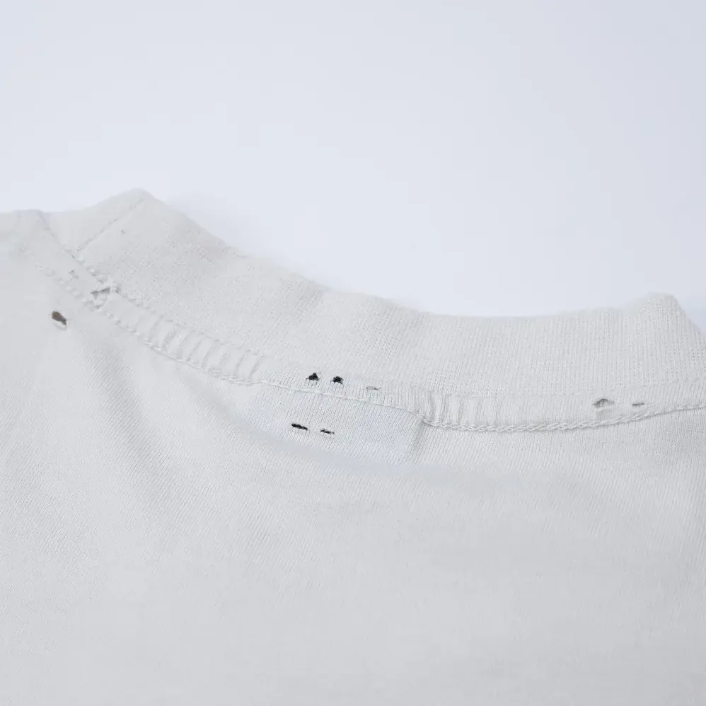 Balenciaga Lo_ve T-Shirt Medium Fit in off White and Black Vintage Jersey for Men Balenciaga Lo_ve T-Shirt Medium Fit in off White and Black Vintage Jersey for Men
