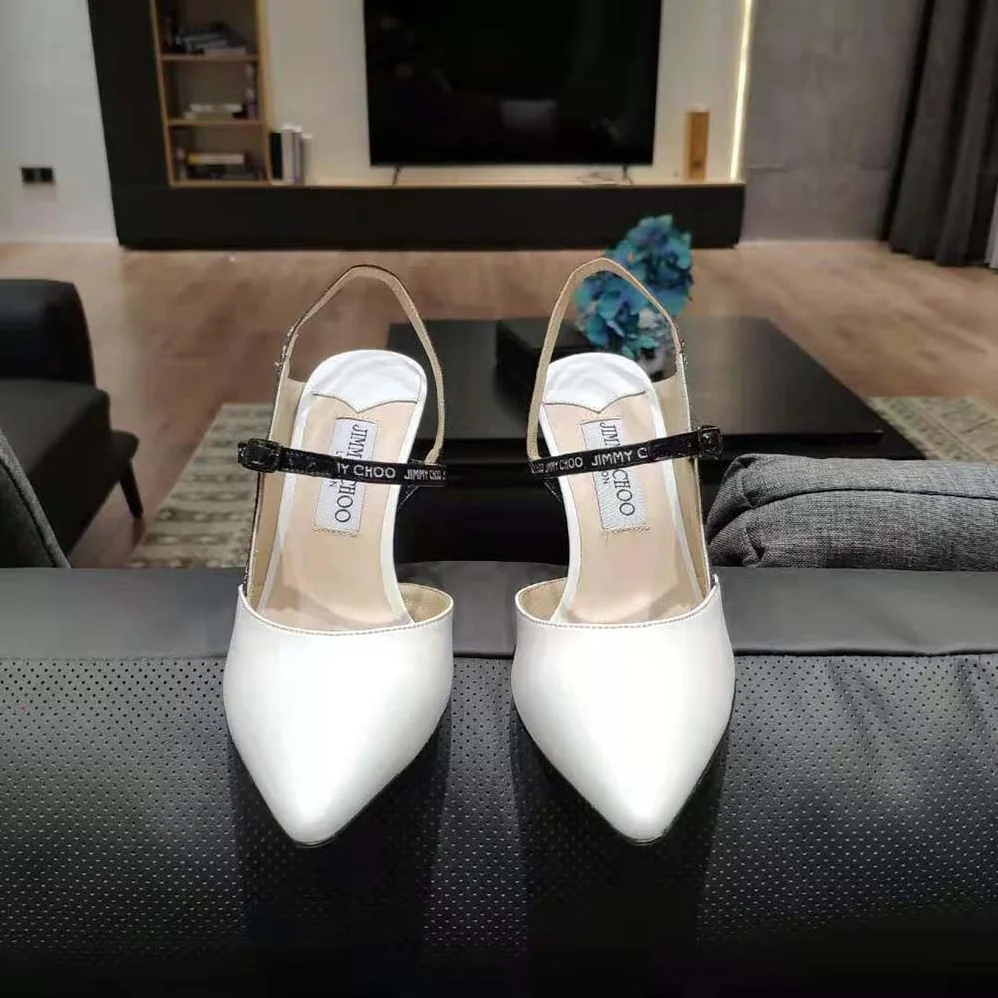 Jimmy Choo Ray 65 Latte Nappa Leather Pointed Pumps with Logo for Women in Woven Ribbon Jimmy Choo Ray 65 Latte Nappa Leather Pointed Pumps with Logo for Women in Woven Ribbon