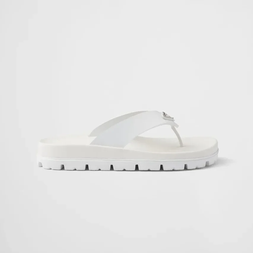 Prada Rubber Thong Sandal White - 1Y420N_3LKK_F0009_F_020