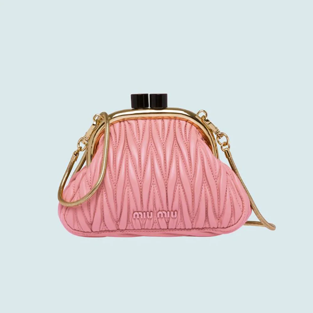 Miu Miu Miu Belle Nappa Leather Mini-Bag for Women in Pink Miu Miu Miu Belle Nappa Leather Mini-Bag for Women in Pink