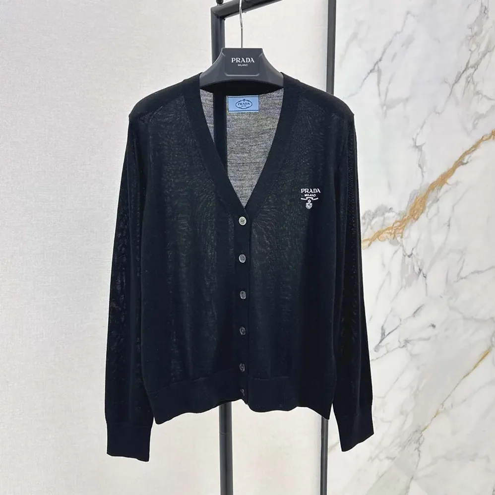 Prada Cashmere Cardigan for Women in Black Prada Cashmere Cardigan for Women in Black