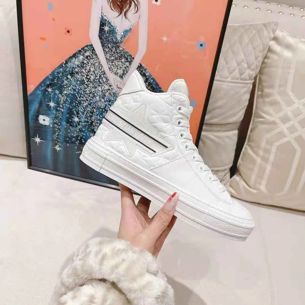 Dior Walk N Dior Star Sneaker White Dior Etoile Embossed Lambskin and Calfskin for Women