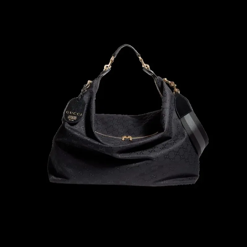 Gucci Brera Large Crossbody Bag / Grey/ Black Gold Hardware A00B49 AAHHD 1094