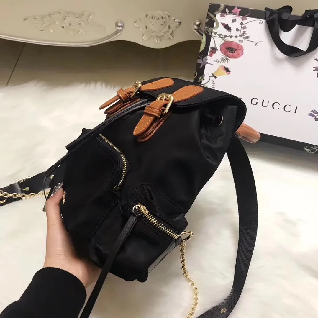 Burberry Medium Rucksack in Technical Nylon and Leather in Black Burberry Medium Rucksack in Technical Nylon and Leather in Black