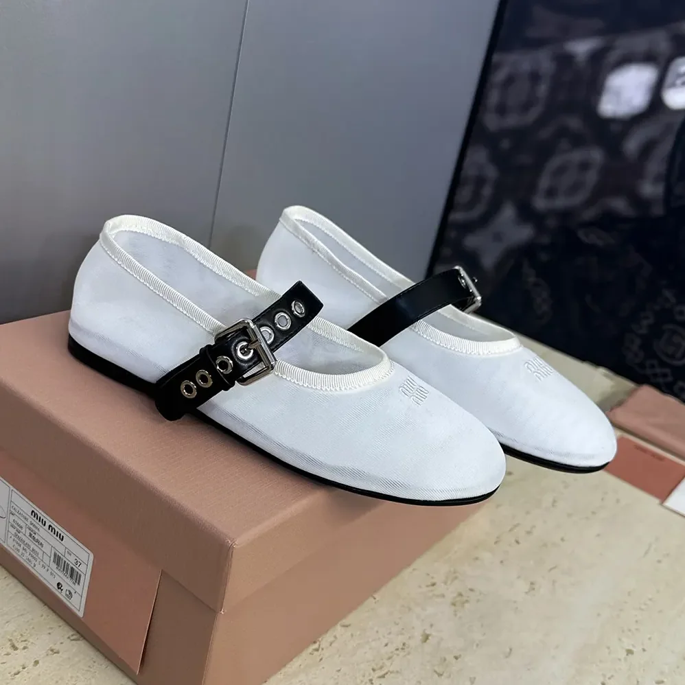Miu Miu Mesh Fabric Ballerinas for Women