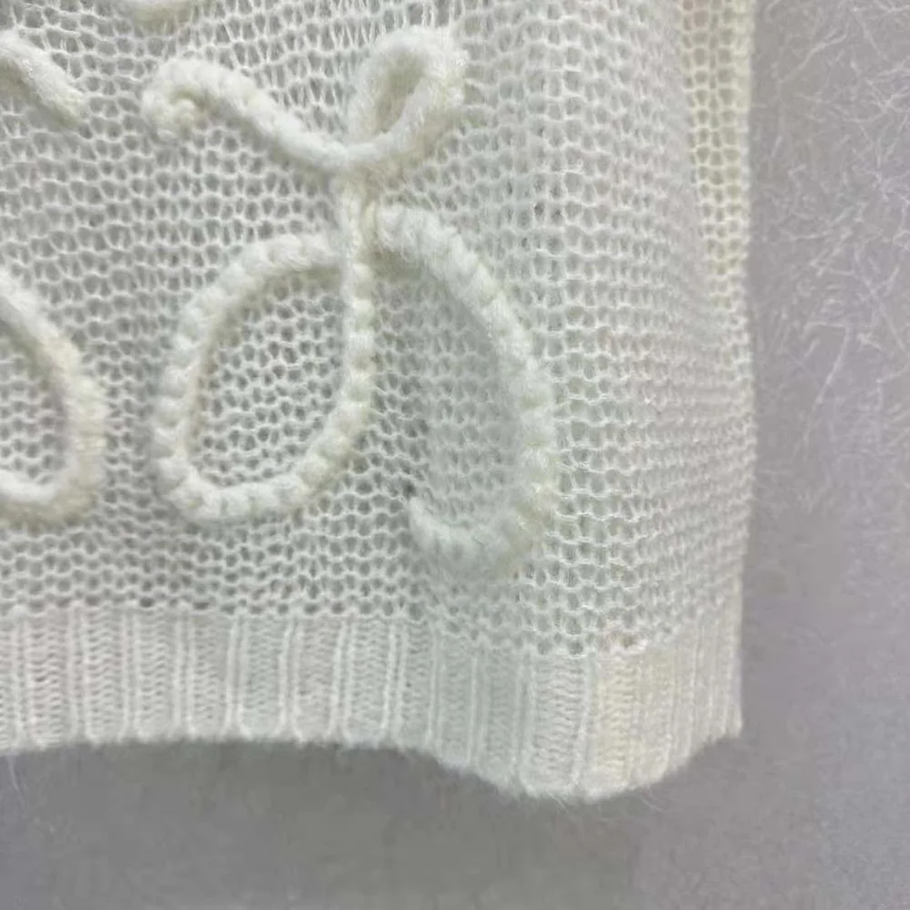 Loewe Anagram Vest in Mohair for Women in White Loewe Anagram Vest in Mohair for Women in White