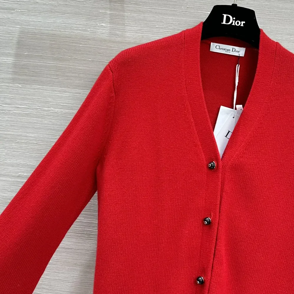 Dior Dioramour Twinset Red Cashmere Knit for Women Dior Dioramour Twinset Red Cashmere Knit for Women