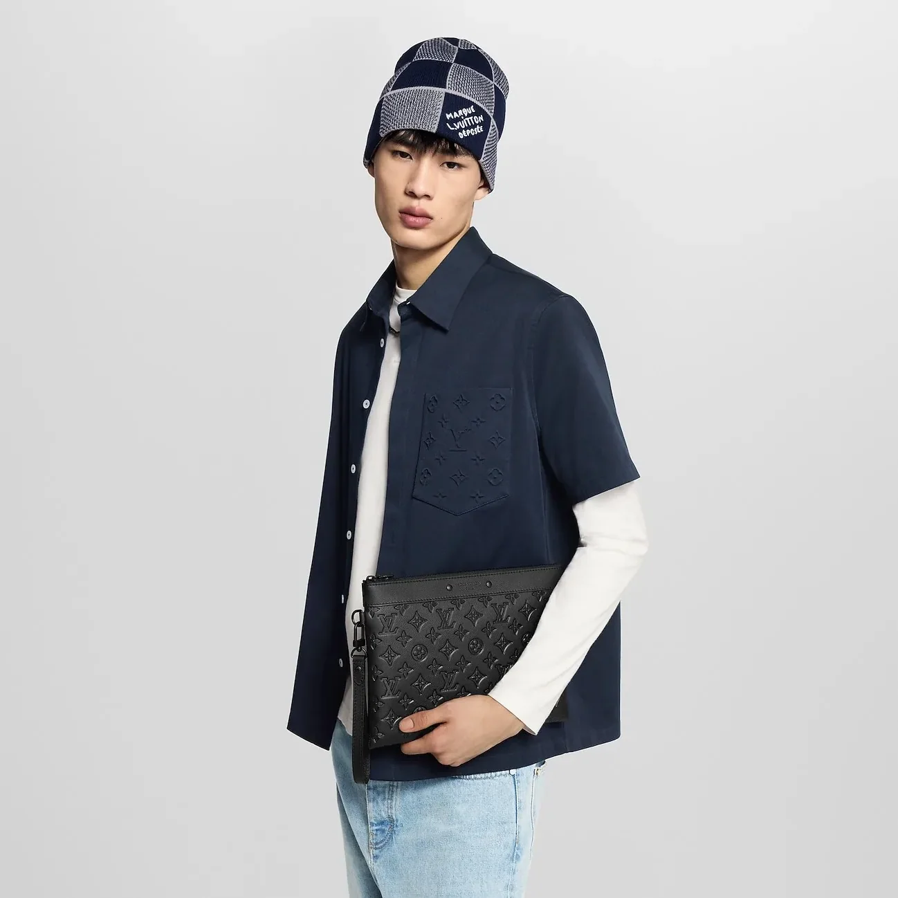 Louis Vuitton Pochette To Go Pouch / Black Monogram Shadow Canvas Black Hardware Louis Vuitton Pochette To Go Pouch / Black Monogram Shadow Canvas Black Hardware