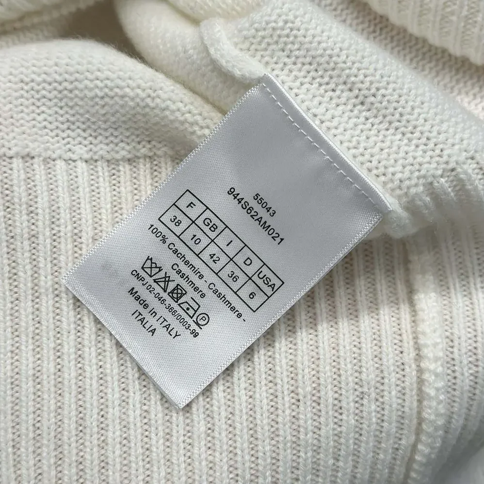 Dior DiorAlps Hooded Sweater White Wool and Cashmere Knit with Navy Blue Dior Star Motif for Women