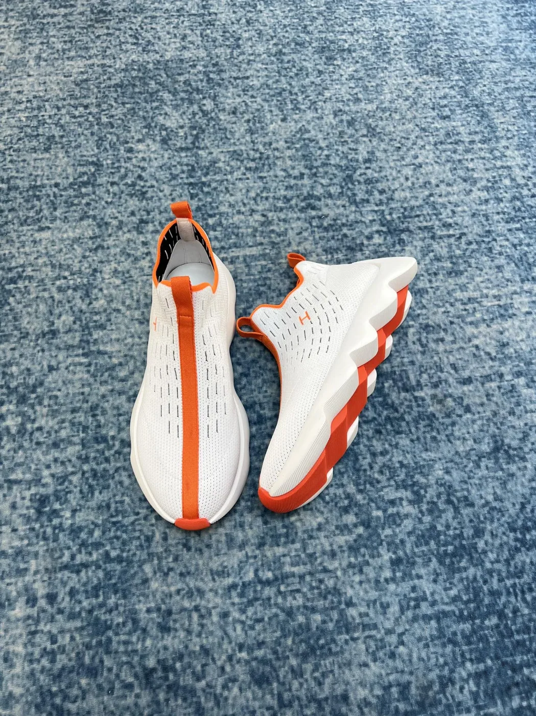 Hermes Eclair Sneakers White in Orange Hermes Eclair Sneakers White in Orange