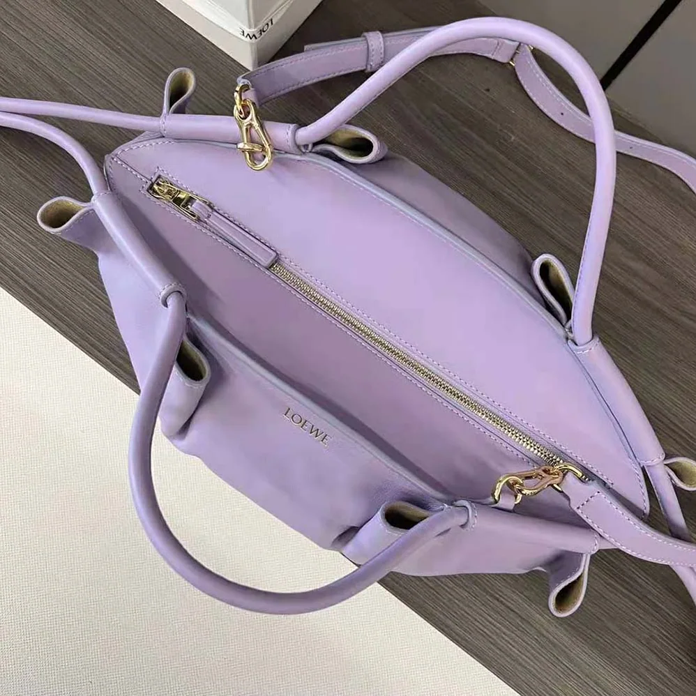 Loewe Small Paseo Bag in Shiny Nappa Calfskin for Women in Purple Loewe Small Paseo Bag in Shiny Nappa Calfskin for Women in Purple