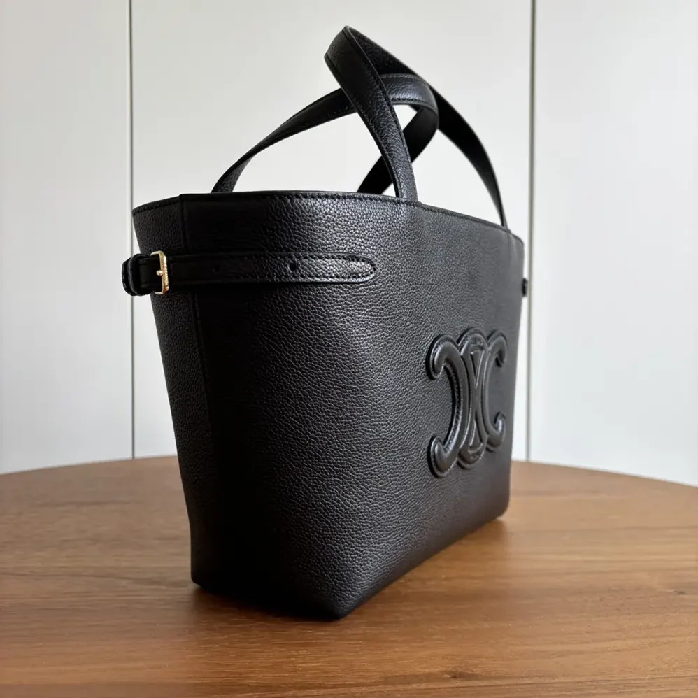 Celine Mini Cabas Anais Cuir Triomphe in Grained Calfskin for Unisex in Black