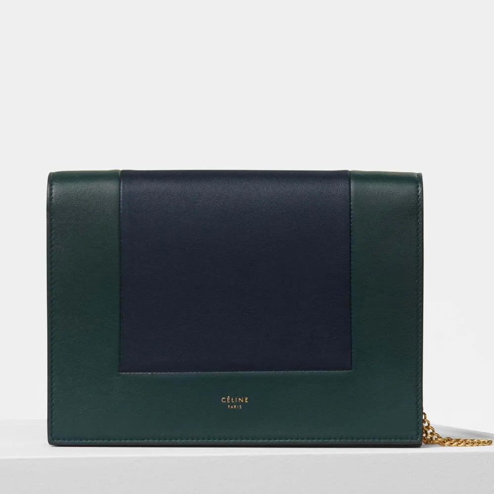 Celine Frame Evening Clutch on Chain in Bicolour Smooth Lambskin for Women