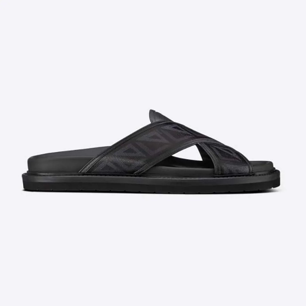 Dior Aqua Sandal Black CD Diamond Canvas for Men Dior Aqua Sandal Black CD Diamond Canvas for Men
