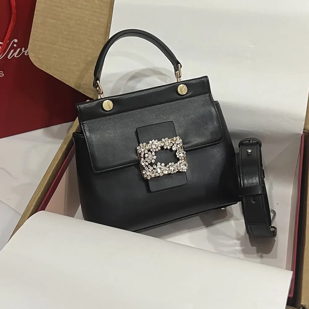 Roger Vivier Cabas Efflorescence Mini Bag in Leather for Women in Black