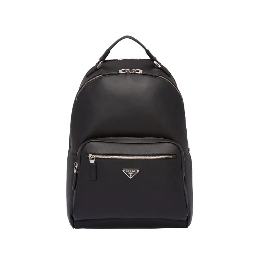 Prada Saffiano Leather Backpack for Men in Black Prada Saffiano Leather Backpack for Men in Black
