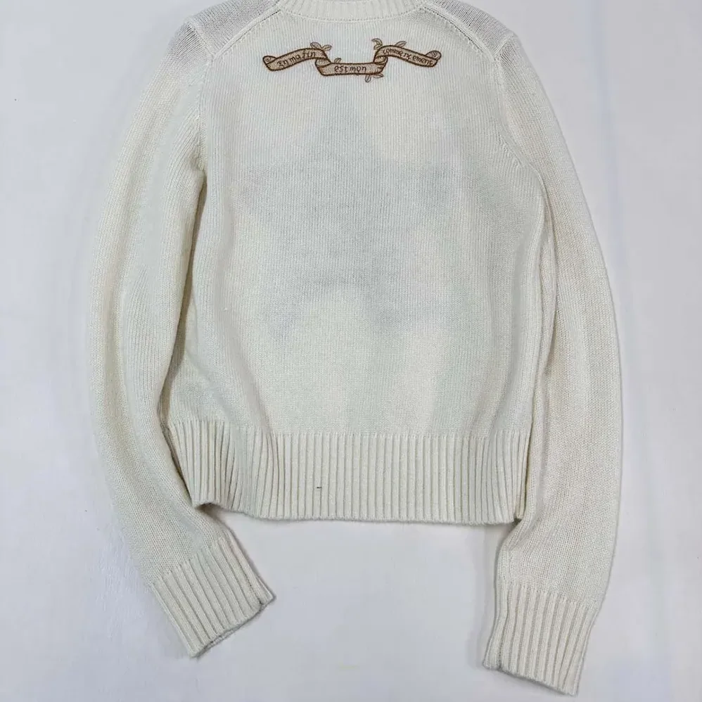 Dior Embroidered Sweater Ecru Cashmere Knit for Women Dior Embroidered Sweater Ecru Cashmere Knit for Women
