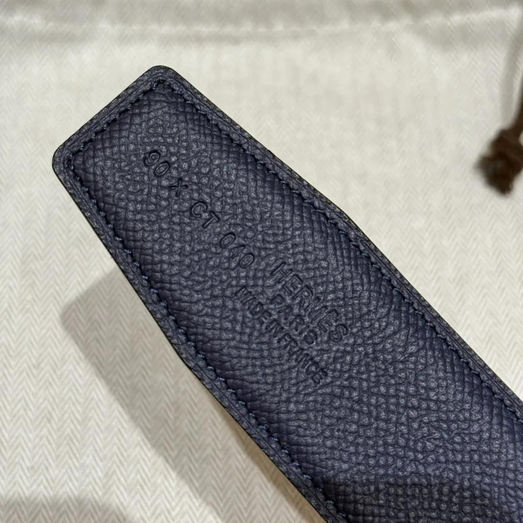 Hermès H-Zip Reversible Belt Navy Blue & Black Hermès H-Zip Reversible Belt Navy Blue & Black