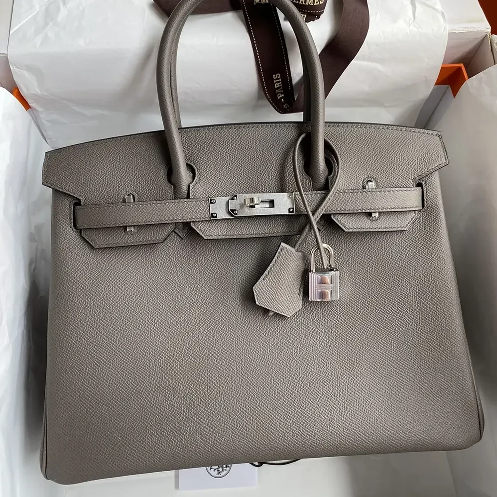 Hermes Birkin 30 Bag in Epsom Leather with Silver Hardware in Gray