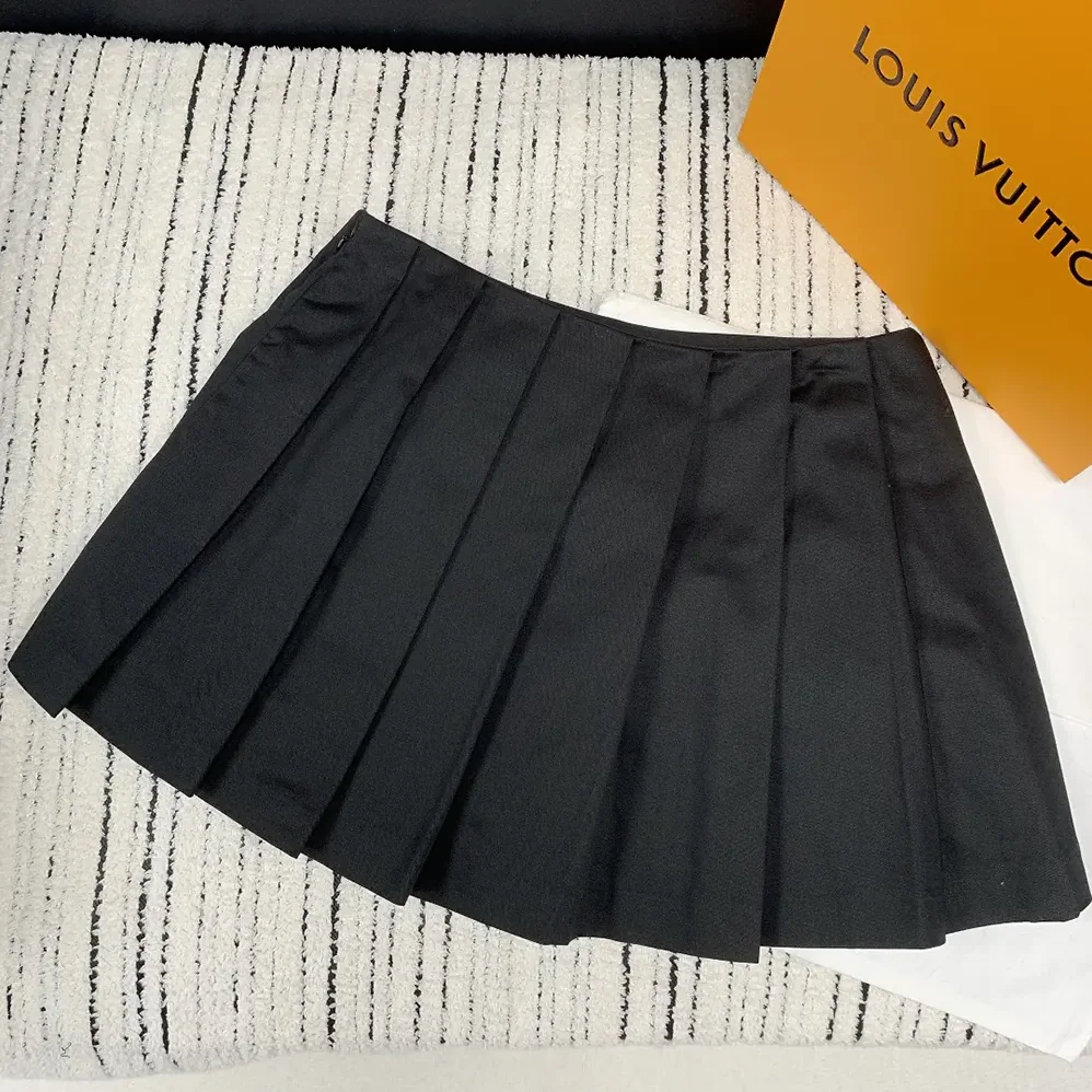 Prada Pleated Stretch Drill Miniskirt for Women