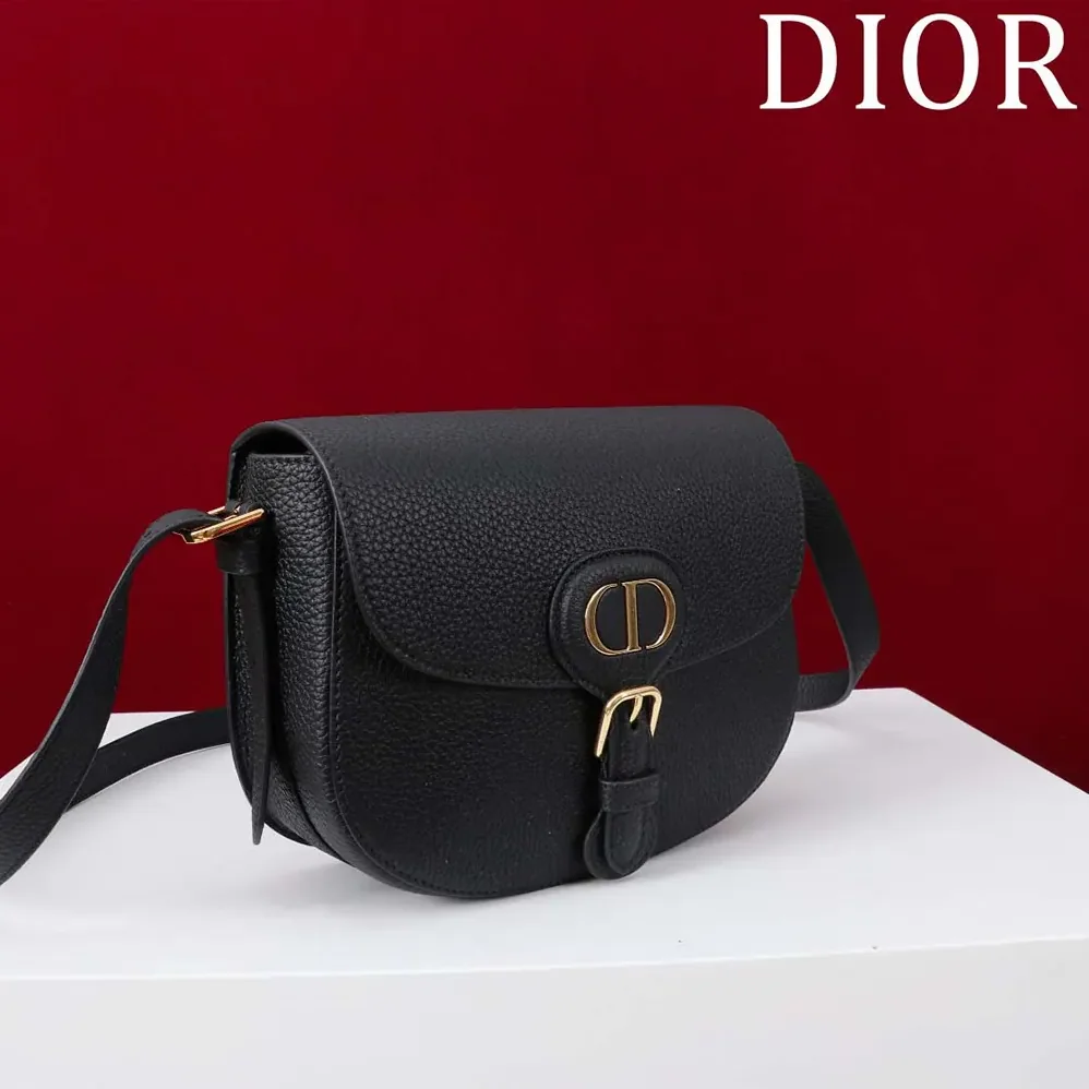 Dior Medium Dior Bobby Bag Black Grained Calfskin for Women
