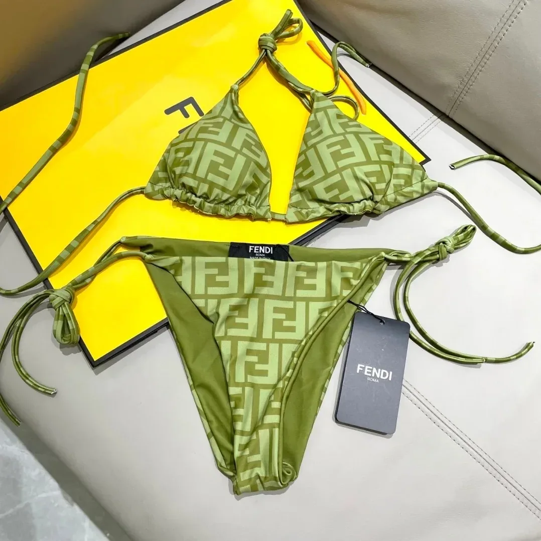 Fendi FF Monogram Bikini Olive Green Fendi FF Monogram Bikini Olive Green
