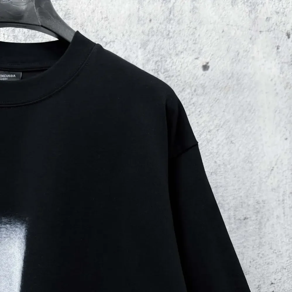 Balenciaga The Door Oversized T-Shirt in Black Dry Jersey for Men Balenciaga The Door Oversized T-Shirt in Black Dry Jersey for Men