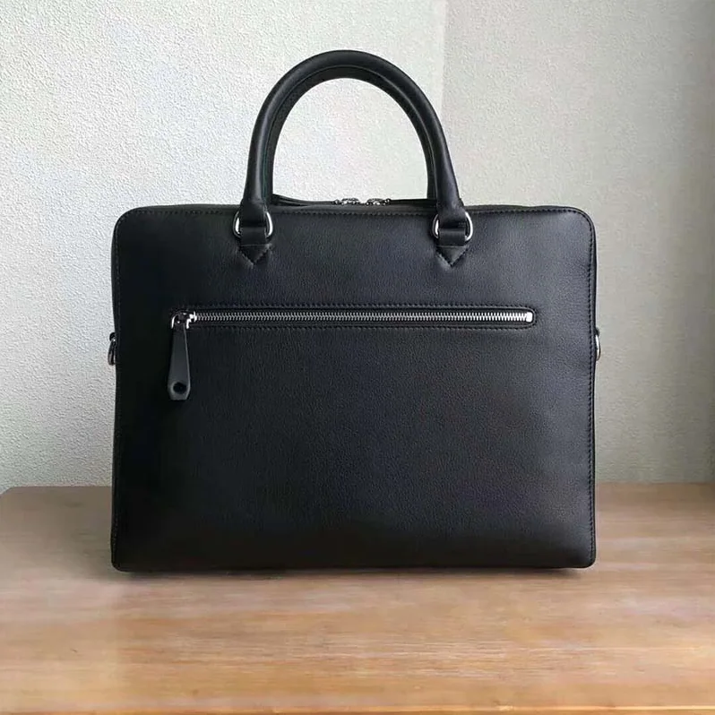 Burberry Embossed Crest Leather Briefcase for Men in Black Burberry Embossed Crest Leather Briefcase for Men in Black