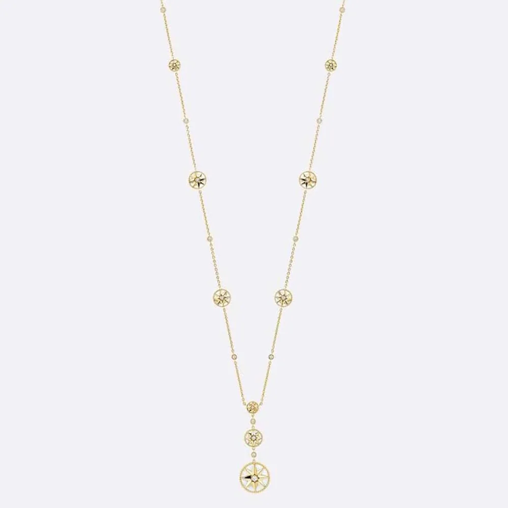 Dior Rose Des Vents Long Necklace Yellow Gold Diamonds and Mother-of for Women in Pearl Dior Rose Des Vents Long Necklace Yellow Gold Diamonds and Mother-of for Women in Pearl
