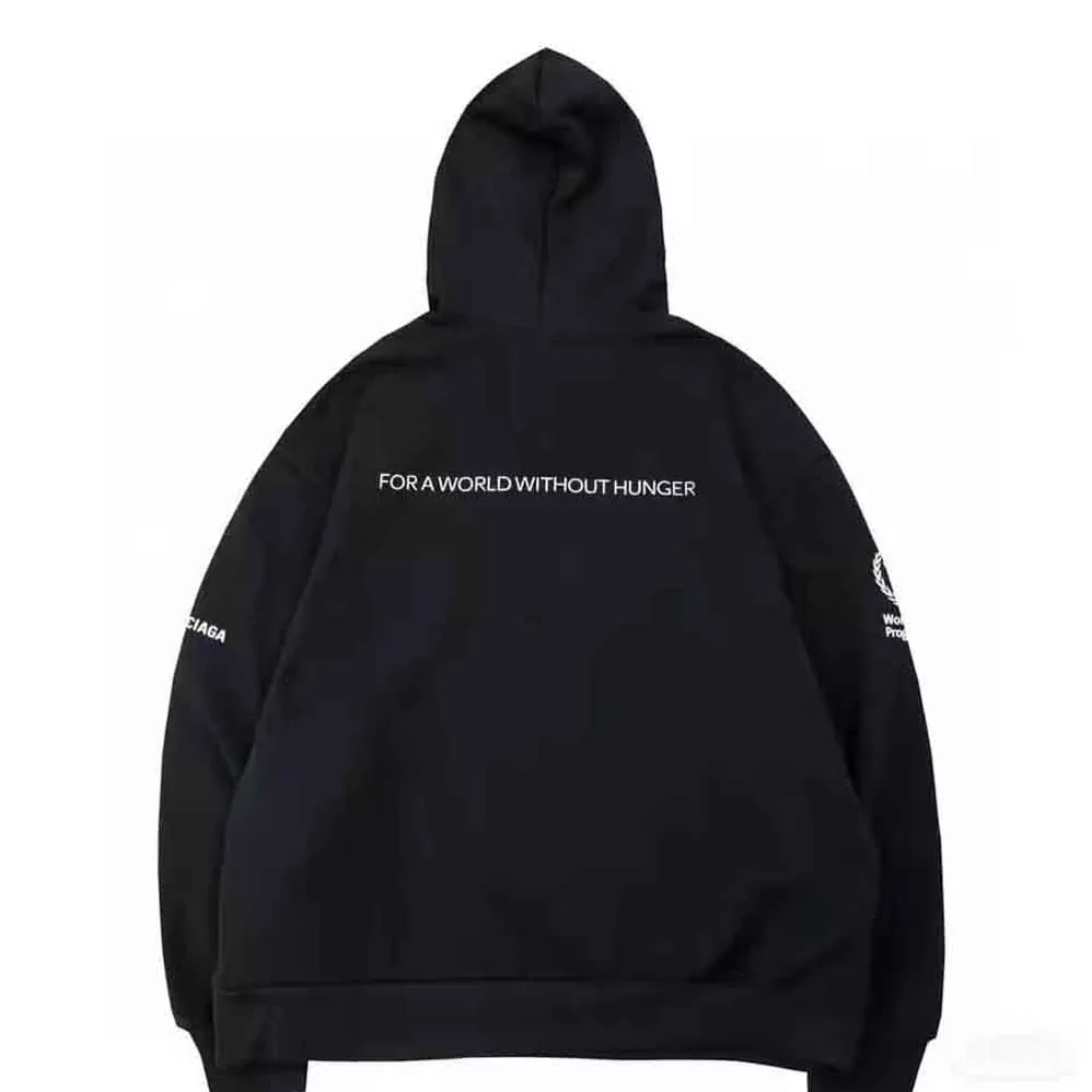Balenciaga WFP Hoodie Medium Fit in Black and White Medium Fleece for Men Balenciaga WFP Hoodie Medium Fit in Black and White Medium Fleece for Men