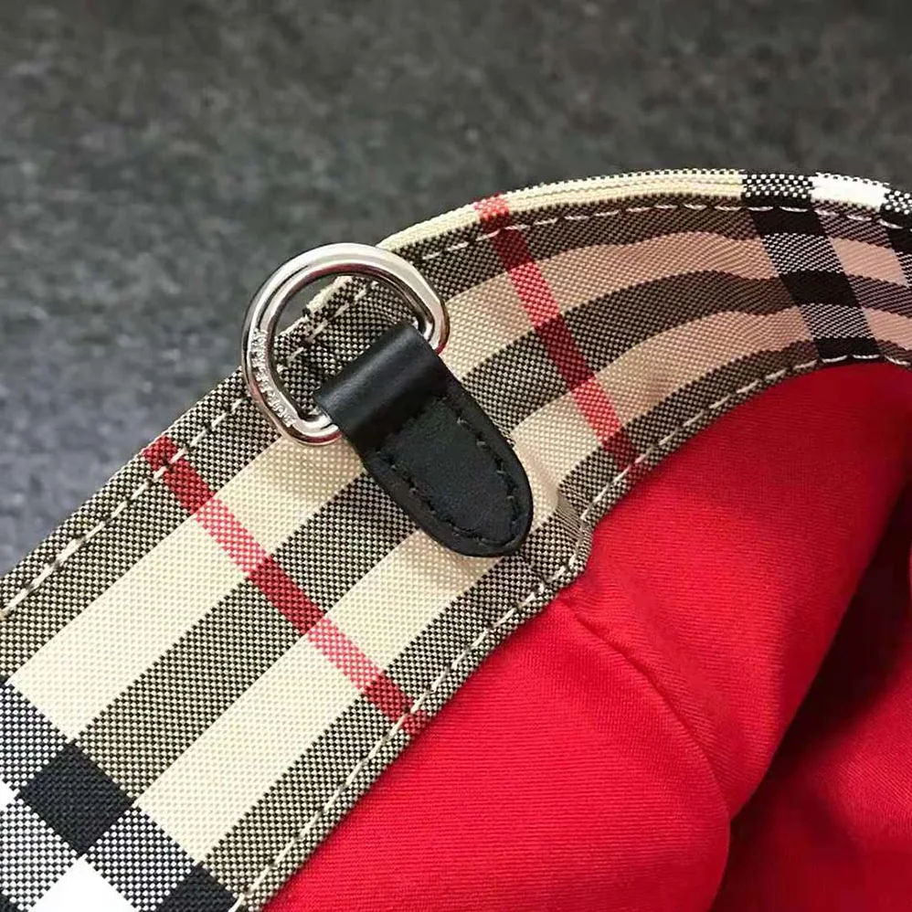 Burberry Logo Applique Vintage Check Cotton Blend Tote for Men
