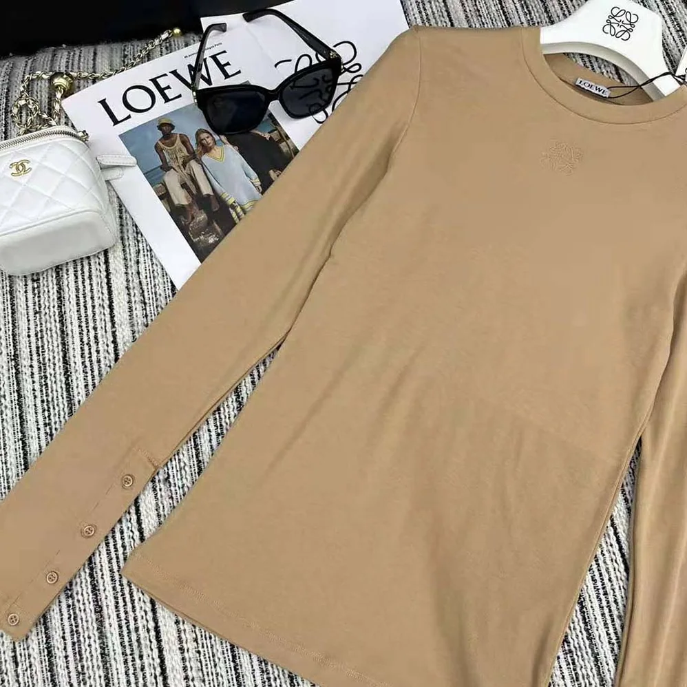 Loewe Long Sleeve Top in Modal for Women in Brown