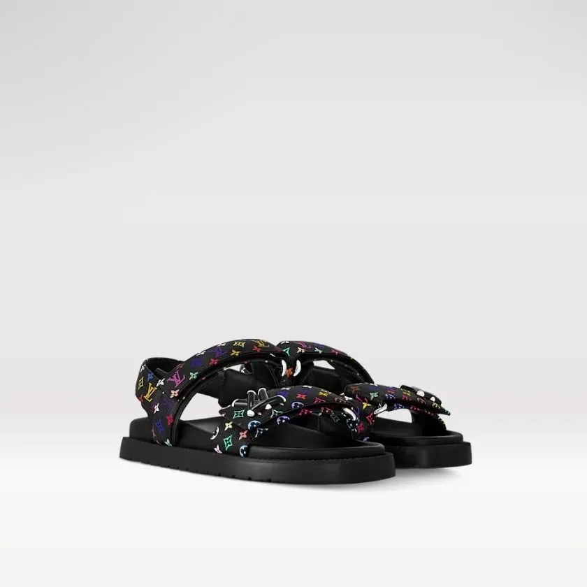 Louis Vuitton LV x TM LV Sunset Flat Comfort Sandal Black 1AGXF6 Louis Vuitton LV x TM LV Sunset Flat Comfort Sandal Black 1AGXF6