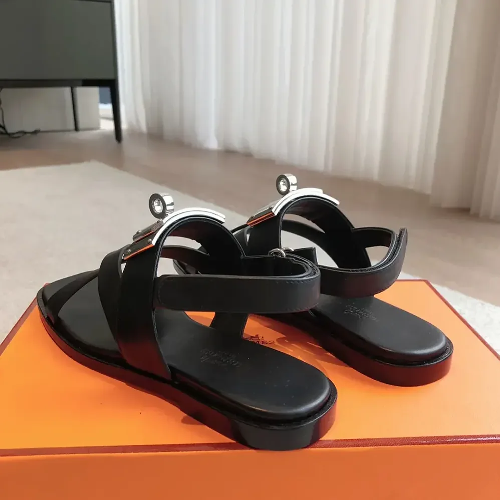 Hermes Ines Sandal-Black H241155Z for Women