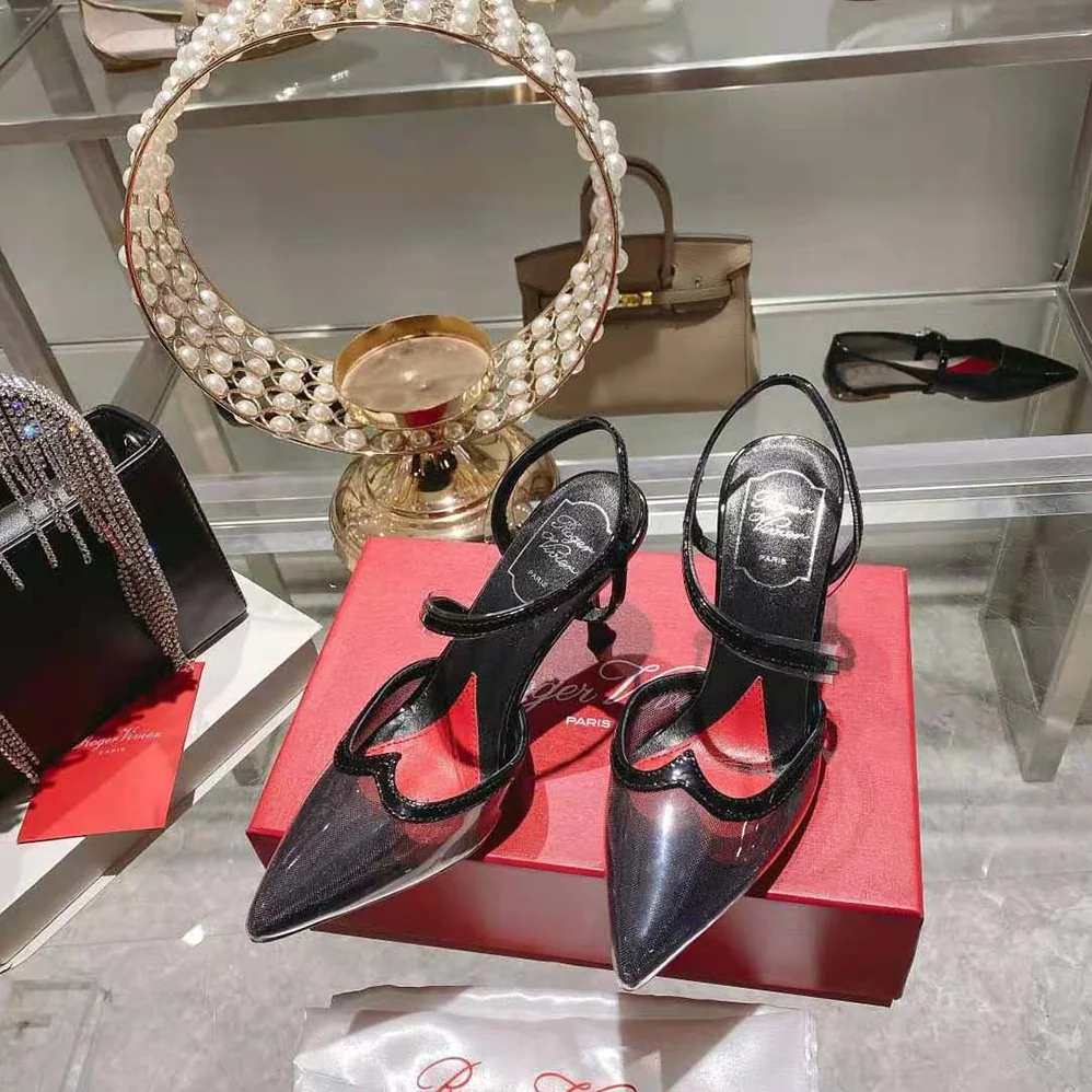Roger Vivier I Love Vivier Slingback Pumps in PVC for Women in Black Roger Vivier I Love Vivier Slingback Pumps in PVC for Women in Black