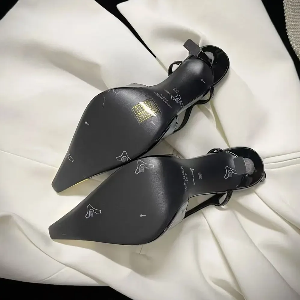 Saint Laurent YSL Jeanne Slingback Pumps In Smooth Leather for Women in Black