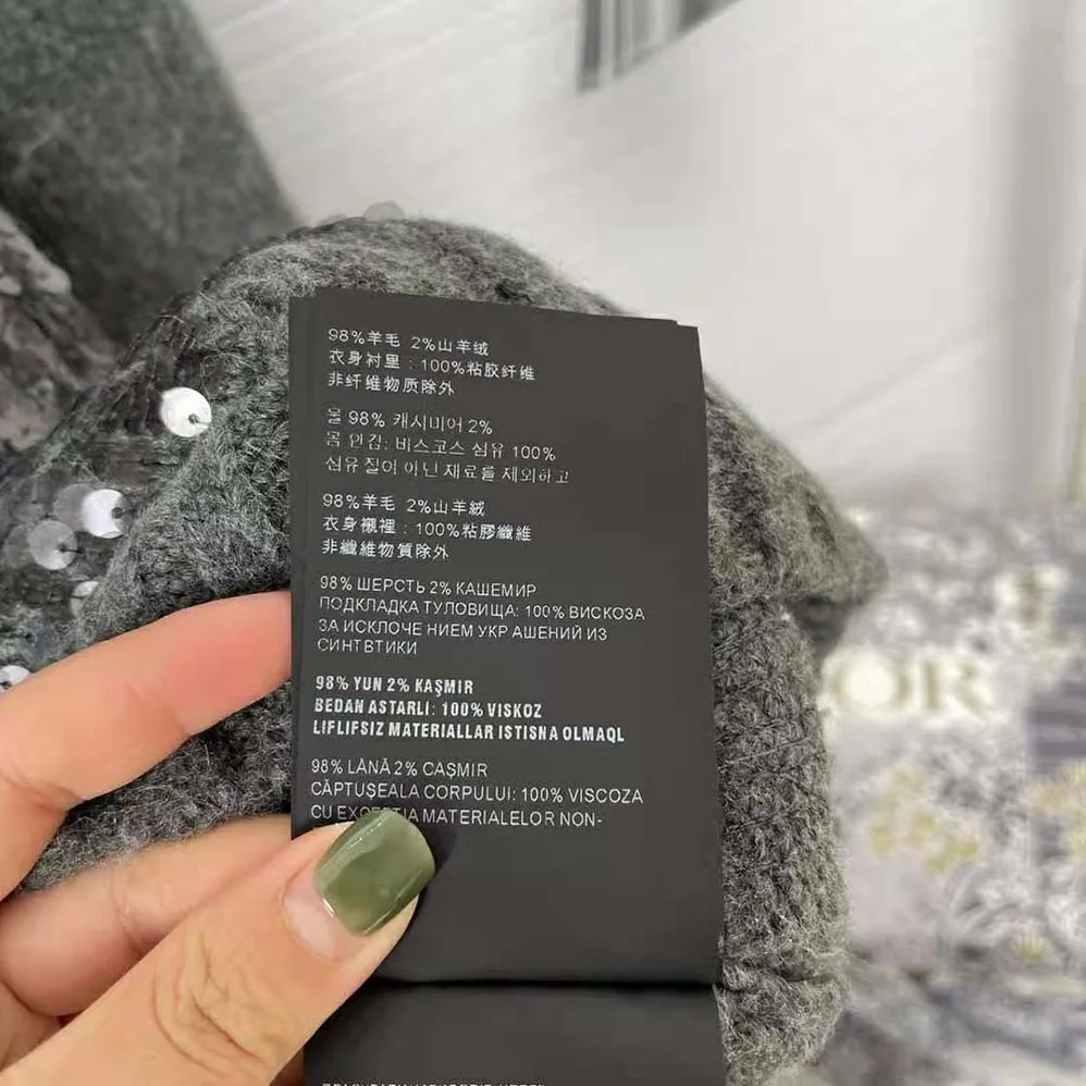 Prada Sequin Embellished Wool Cardigan for Women in Silver Prada Sequin Embellished Wool Cardigan for Women in Silver