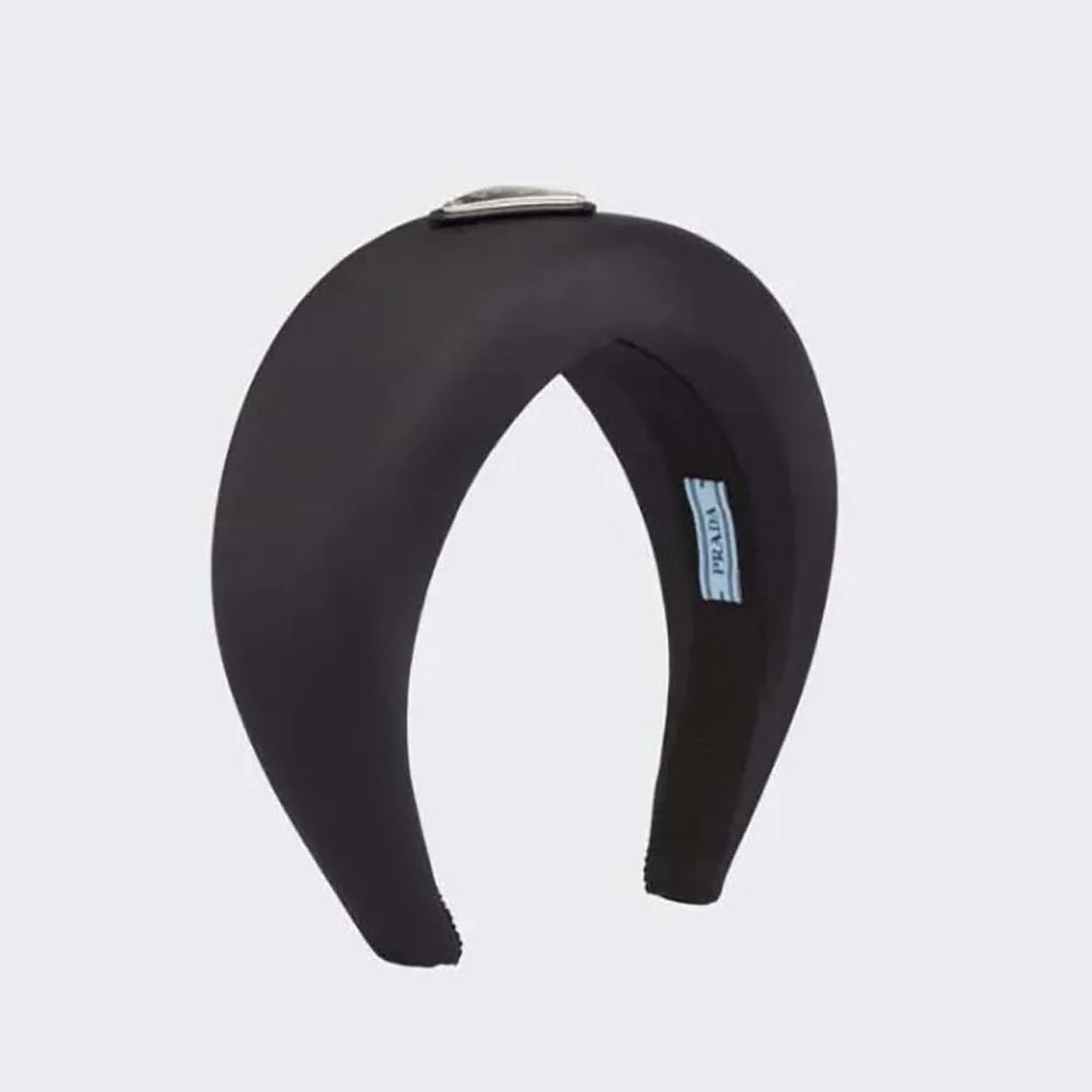 Prada Oversized Puffy Re-Nylon Headband for Women in Black Prada Oversized Puffy Re-Nylon Headband for Women in Black