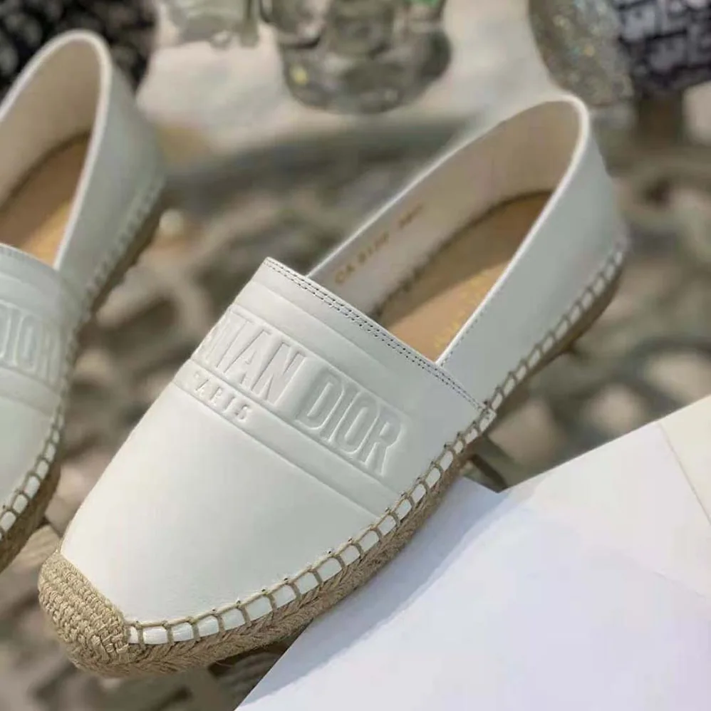 Dior Dior Granville Espadrille White Embossed Lambskin for Women Dior Dior Granville Espadrille White Embossed Lambskin for Women