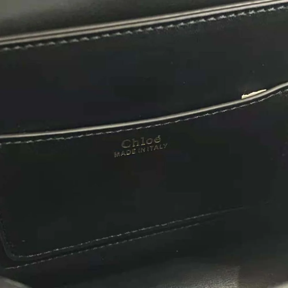 Chloe Kattie Cross-Body Bag in Shiny Calfskin for Women in Black